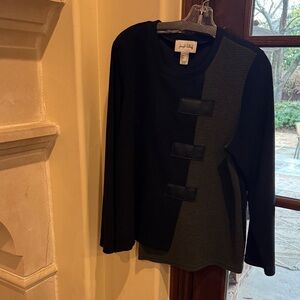 Joseph Ribkoff Black and Green Sweater size 14